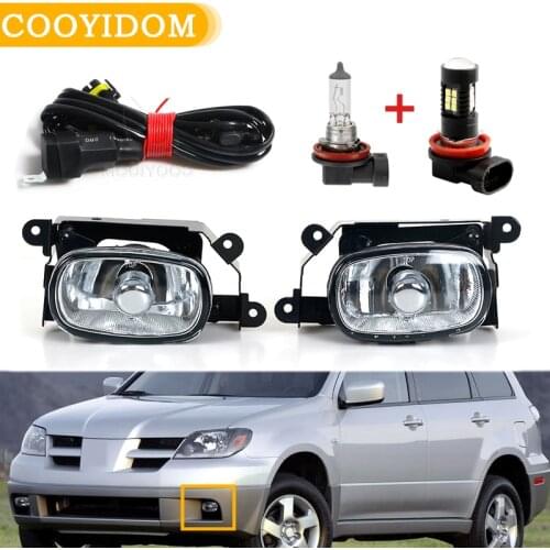 Car Front Bumper Fog Car Lights Car light Fog Lamp For Mitsubishi Outlander 2004 2005 2006 headlight fog lamps With 9006 Bulbs