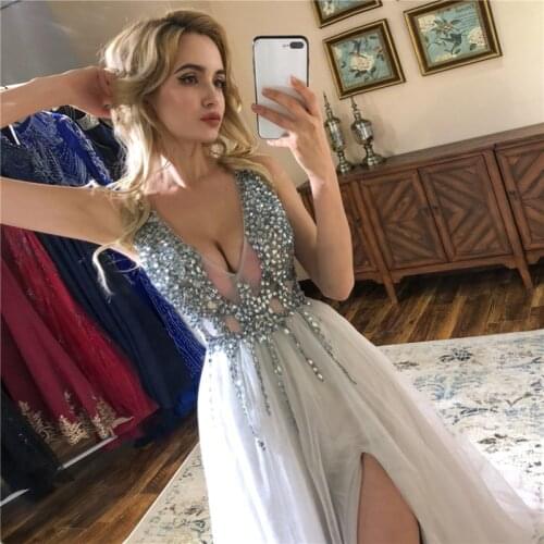 Sexy A-Shaped Evening Dress, High-Crossed Bridal Dress Ball Dress Cocktail Dress