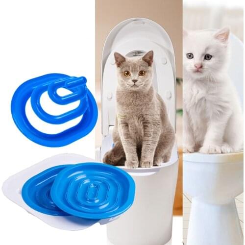 Plastic Cat Toilet Training Kit Litter Box Puppy Cat Litter Mat Cat Toilet Trainer Toilet Pet Cleaning Cat Training