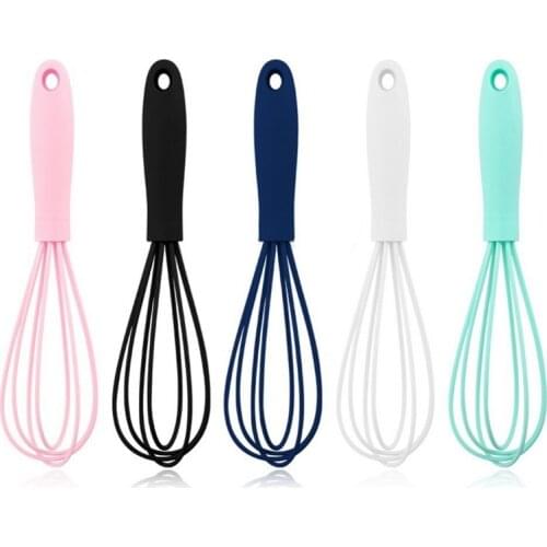 Plastic Silicone Whisk Non-Slip Easy to Clean Egg Beater Milk Frother Kitchen Utensil 17x4x4cm Kitchen Silicone Egg Beater Tool