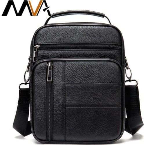 MVA Casual Mens leather Shoulder Bag handbag Vintage Crossbody Bags For Men genuine leather Man Messenger Bags Tote Bag 7457
