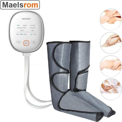 Leg Massager, Heating Leg Air Compression Massager for Foot and Calf Blood Circulation with Controller 3 Intensity 6 Mode 2 Temp