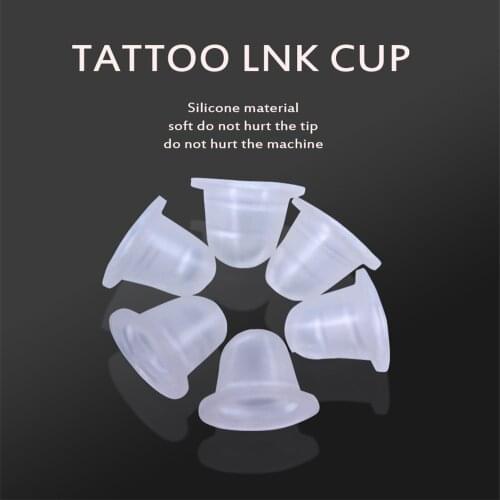 50PCS Soft Microblading Tattoo Ink Cup Cap Pigment Silicone Holder Container For Needle Tattoo accessory supply