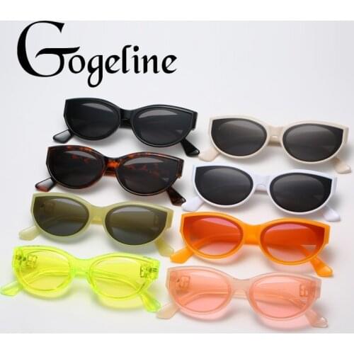 Cat Eye Sunglasses Women Men Brand Designer Fashion Small Oval Sun Glasses for Female Trend Glasees UV400 Orange lens