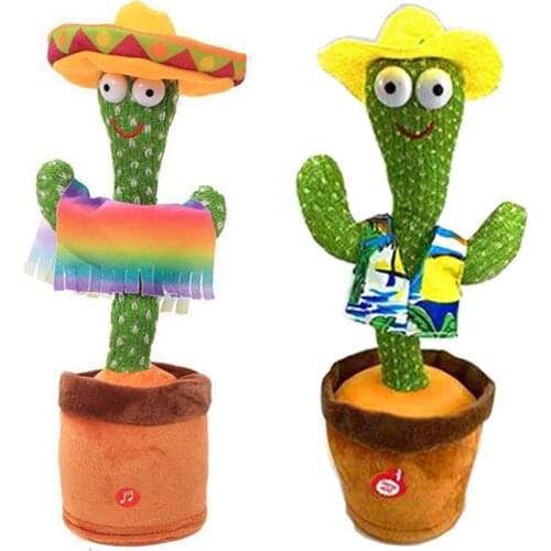 Dancing Cactus Electron Plush Toy Soft Plush Doll Babies Cactus That Can Sing And Dance Voice Interactive Bled Stark Toy For Kid