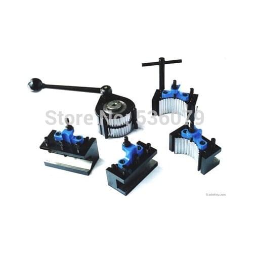 TOOA1 150-300mm lathe swing 40-position quick change tool post set, European style, contain 5pcs: 1pcs tool post and 4pcs holder