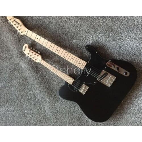 Top quality QShelly custom alder body double neck 6/8 strings vintage tuners mandolin TL electric guitar musical instrument shop