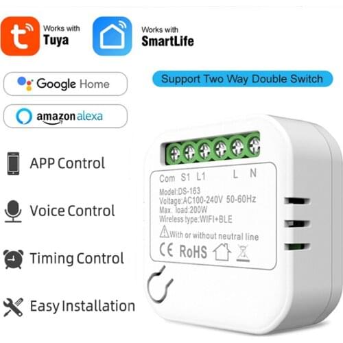 Wifi+Bluetooth-compatible Smart Switch 2-way Control Timer Switches Smart Home Automation work With Tuya Alexa Google Home