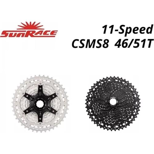 SunRace CSMS8 11 Speed 11-51T MTB bike Cassette 11S 51T mountain Bike freewheel fit Shimano M5100 11V SRAM Flywheel cassette