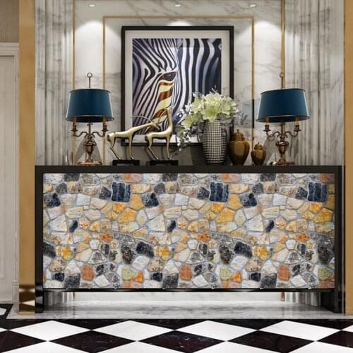 Waterproof 3D Wood Grain Wallpaper for Bedroom PVC Brick Stone Stickers Wall Rustic Effect Self-Adhesive Furniture Decor Sticker