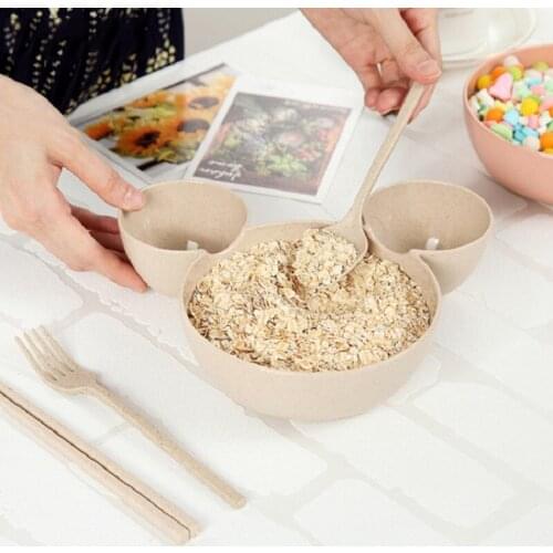 3Pcs/Set Baby Food Storage Tableware Toddle Solid Cute Cartoon Dishes Kids Plate Bowl Eco-friendly Children Training Dinnerware