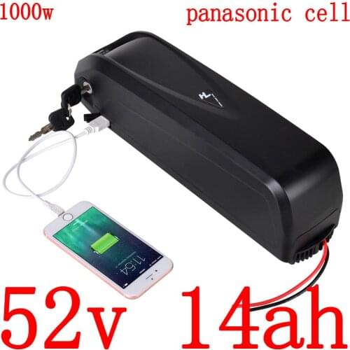 51.8V 52V 500W 750W 1000W li-ion ebike battery 52v 10ah 14ah 17ah lithium battery 52V electric bike battery use panasonic cell