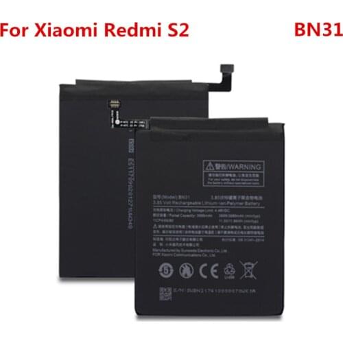 Real Battery For XIAOMI Redmi S2 BN31 3000mAh Replacement 3.85V Rechargeable Lithium-ion Polymer Battery Repair Parts