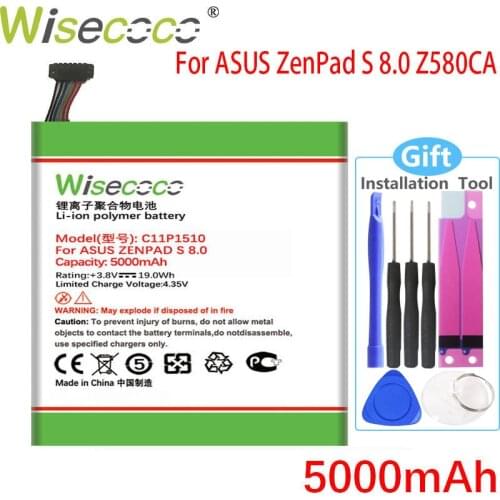 WISECOCO 5000mAh C11P1510 Battery For ASUS ZenPad S 8.0 Z580CA In Stock High Quality +Tracking Code