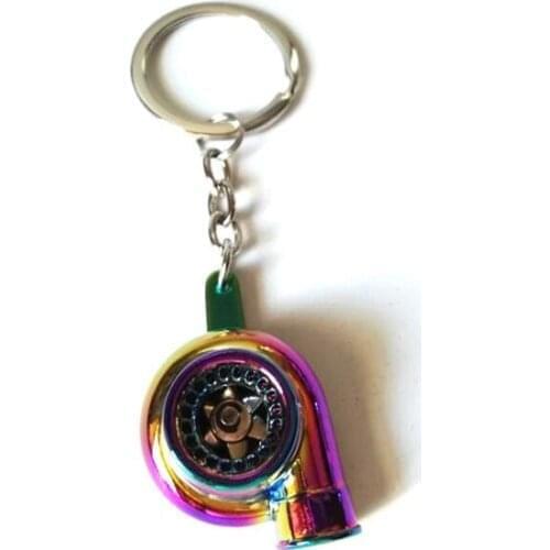 Rainbow Color Turbo Supercharging Turbo Charger Turbocharger Keyring Keychain