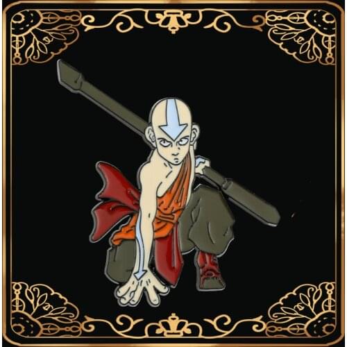Anime Protagonist Avatar`Aang Brooch Backpack Lapel Jacket Brooch Men and Women Fashion Accessories Gifts For Friends