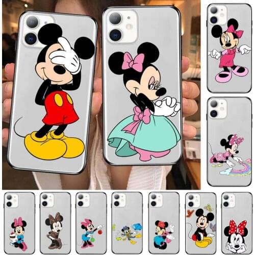 Rainbow Minnie Mouse Anime Style Phone Case cover For iphone 11 pro max Cases 12 8 7 6 s XR PLUS X XS SE 2020 mini Transparent
