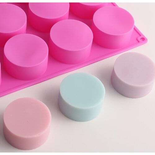 12 Grid Cylindrical Silicone Molds for Soap for Hand Make DIY Soap Making Clay Mould Cake Decoration Tools Baking Accessories