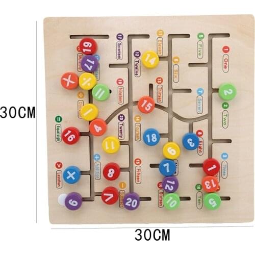 Kids Toys Montessori Wooden Toys Maze Slide Puzzle Jigsaw Board Alphabet Digital Matching Early Educational Toys For Children