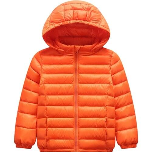 Children Down Jackets For Girls Soild Color Warm With Hooded Kids Down Coats For Boys 2-9 Year Outerwear Boy Jacket 2020 Winter