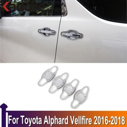 For Toyota Alphard Vellfire 2016 2017 2018 ABS Chrome Exterior Door Handle Bowl Cover Trim Door Bowl Decal Sticker Car Styling