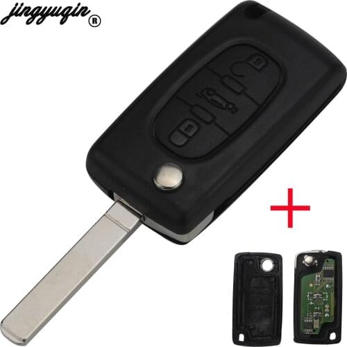 Jingyuqin For Citroen C2 C3 C4 C5 C6 C8 3 Buttons Flip Remote Car Key Case Cover Shell Fob VA2 Blade CE0523
