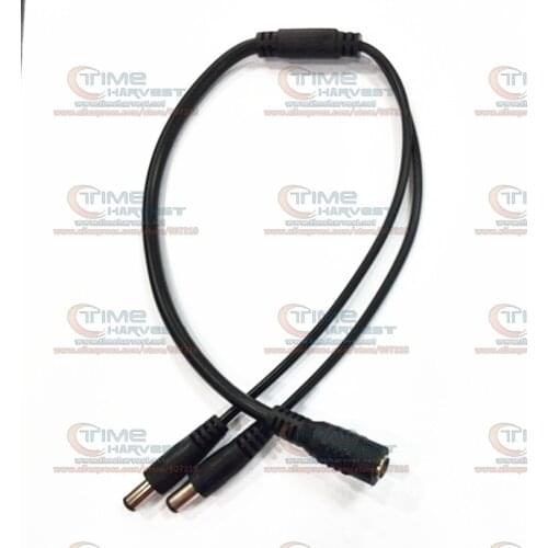 DC12V cable with One female jack 5.5 x 2.1mm to two male jack 5.5 x 2.1mm One-to-Two interface wires for 12V adaper to LED cable