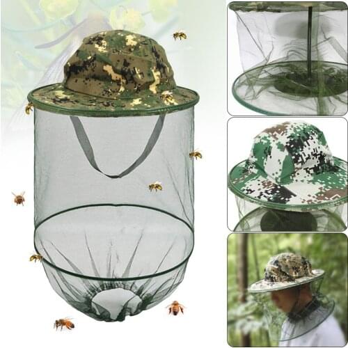 Outdoors Fishing Cap Anti Mosquito Bug Bee Insect Mesh Hat Head Face Protect Net Cover Travel Camping Equipment CD