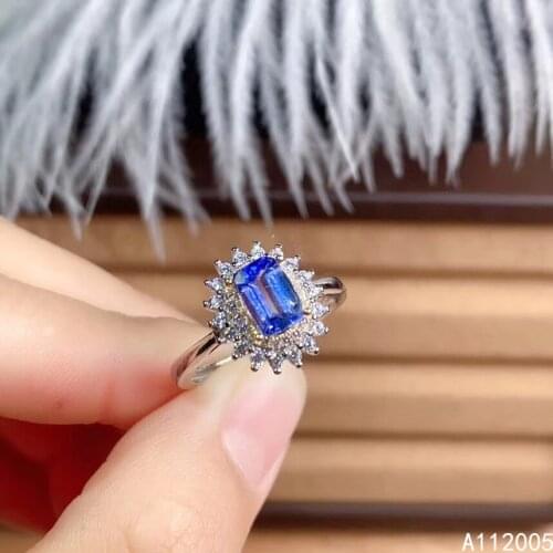 KJJEAXCMY fine jewelry 925 sterling silver inlaid natural Tanzanite new Female ring beautiful Support Detection