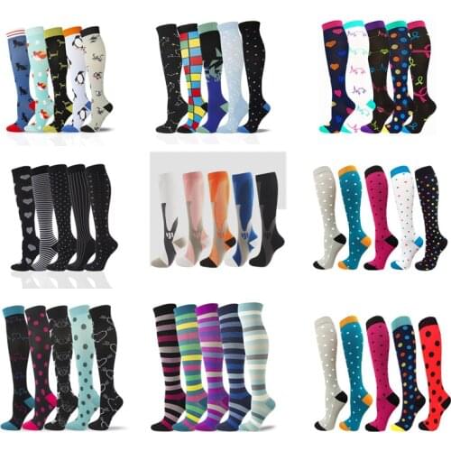 Compression Socks Unisex Dropship Long Tube 1/2/3/6/7/8 Pairs Outdoor Sports Football Nursing Socks Hiking Running Fitness Socks