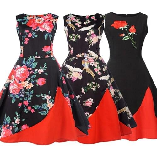 Girls Summer Sleeveless Flower Print Princess Dresses Hot Teenage Stitch Party Costumes 13-20Y Childrens Clothing Kids Clothes