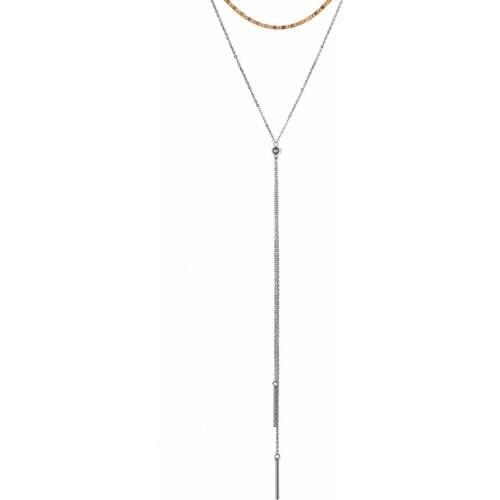 Lureme Womens Simple Bars Multilayer Long Y Chain Choker Necklace for Women