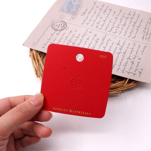 Fashion Accessory Earring Gift Card 7x7cm Embossing Jewelry Earring Studs Ear Drop Stand Cards Customize Logo Wholesale