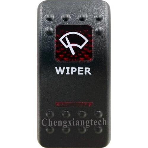 Printed Red Switch Cap - WIPER - for Carling Arb Car Boat 5Pin On Off Rocker Switch 12v 24v, Cover Only ! No Switch Base