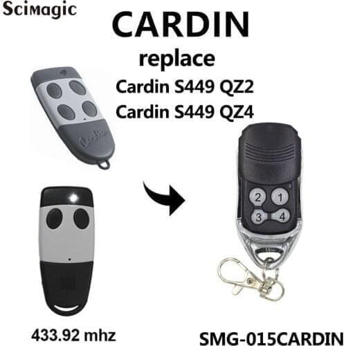 Remote control transmitter 433.92MHz rolling code replacement for Cardin S449 QZ2 QZ4 Garage opener