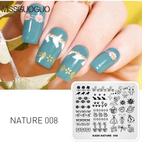 Animal Design Nail Art Stamping Plates bee dragonfly Image Pattern Transfer Print Template Nail Stencil Stamps DIY Tools