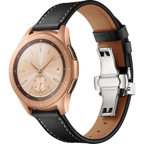 Strap for Samsung Galaxy Watch 3 41mm/45mm/42mm/46mm/Active 2/Gear S3 20MM/22MM Watchband Butterfly Buckle Leather Bracelet Belt