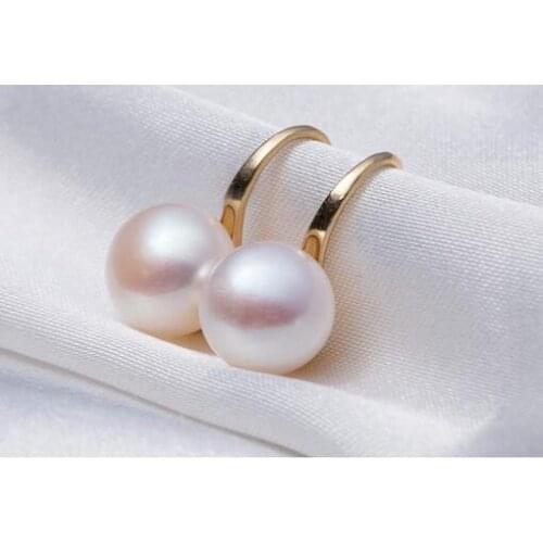 8-9MM Pearl Earrings Jewelry 925 Sterling White Pearl Push-back Earring For Women sterling--jewelry