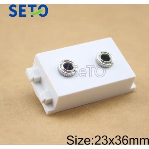 SeTo 128 Type Double 3.5mm Earphone Microphone Module Headphone Keystone For Wall Plate Socket