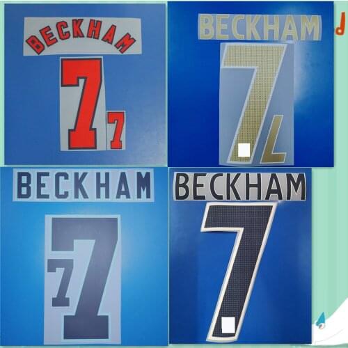 Super A Vinyl material Retro 2004 2005 2006 1998 1996 World cup England beckham Name and number Hot stamping Patch Badges