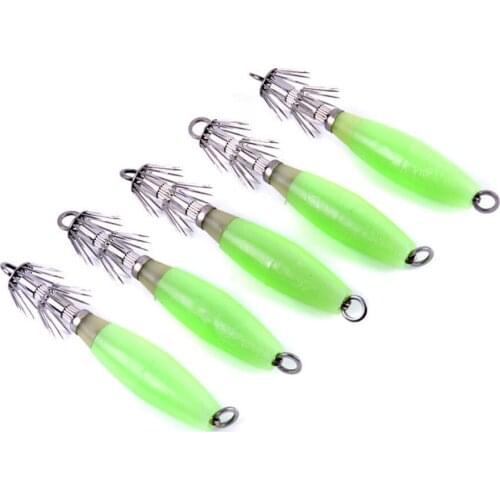 Squid hook luminous imitation bait blow tube hook sea fishing octopus simulation bait Luya fake bait trade fishing gear