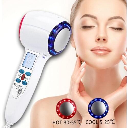 2 in 1 Ultrasonic Cryotherapy Hot Cold Facial Skin Rejuvenation Beauty Machine Hammer Shape Wrinkle Remover Photon Skincare