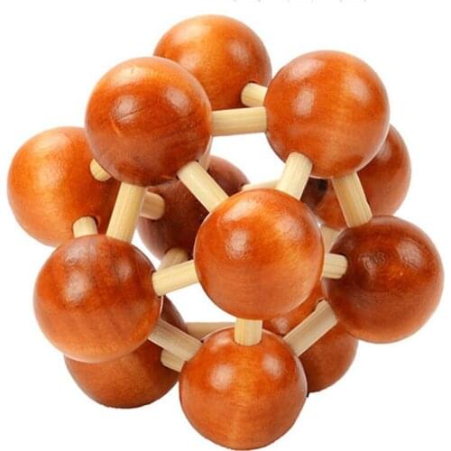 Unique Classical Intellectual Cube Educational Toy Model Building Kits For Kids 3D Wooden Puzzle Toys Game Kongming Lock