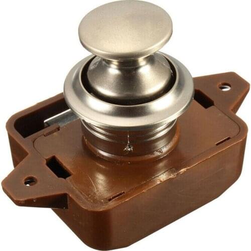 ABS & Zinc Latch Push button lock Camper Motorhome Yacht Furniture Door Latch Knob Parts Cabinet Caravan