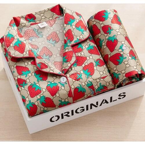 Womens sleepwear Faux Silk Satin Pajamas Set Nightwear Long Sleeve Pajamas Home Clothes Set For women Sleeping Shirt Home Wear