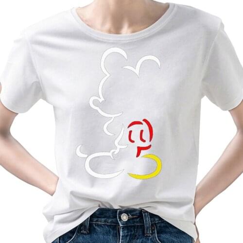 New Brand Mickey Mouse tshirt women Modal Casual Polyester Casual O-Neck Short sleeve top tee