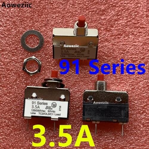 2Pcs 91 Series 3.5A 125V/250VAC 50VDC KUOYUH Overcurrent protector short circuit overload switch fuse Protection switch
