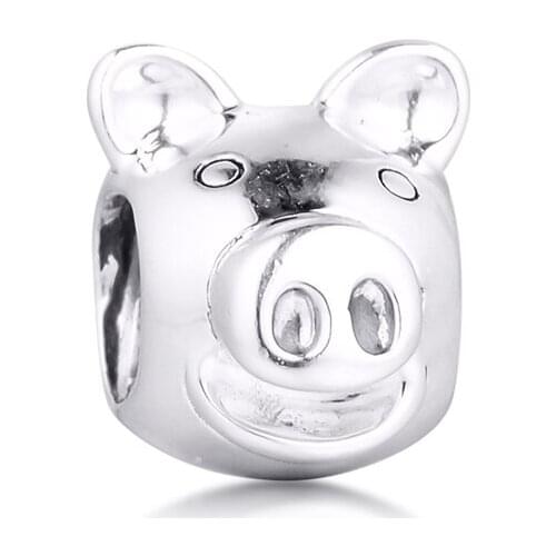 2020 cartoon pig charm for Bracelets Jewelry pendant lady 925 Sterling Silver Beads for Jewelry Making