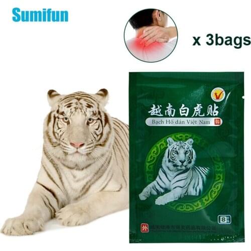 24pc=3bags Chinese White Tiger Balm Pain Patch Soothing Muscle Medicated Plasters Body Neck Relief Arthritis Capsicum Patch C053