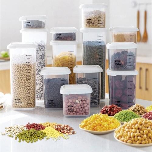 60% Hot Sales!!! Transparent Kitchen Fridge Tea Bean Grain Storage Sealing Can Box Case Container